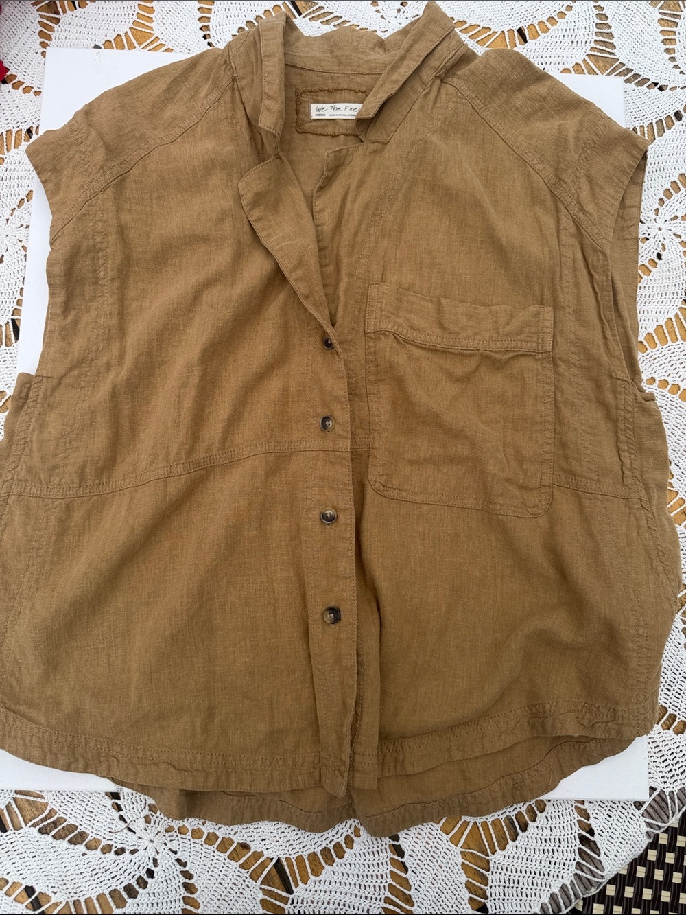 Free People linen button down top
